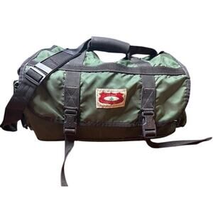 Vintage L. L. Bean Maine Guide Duffle Bag 80s 90s Green Rare Many Compartments